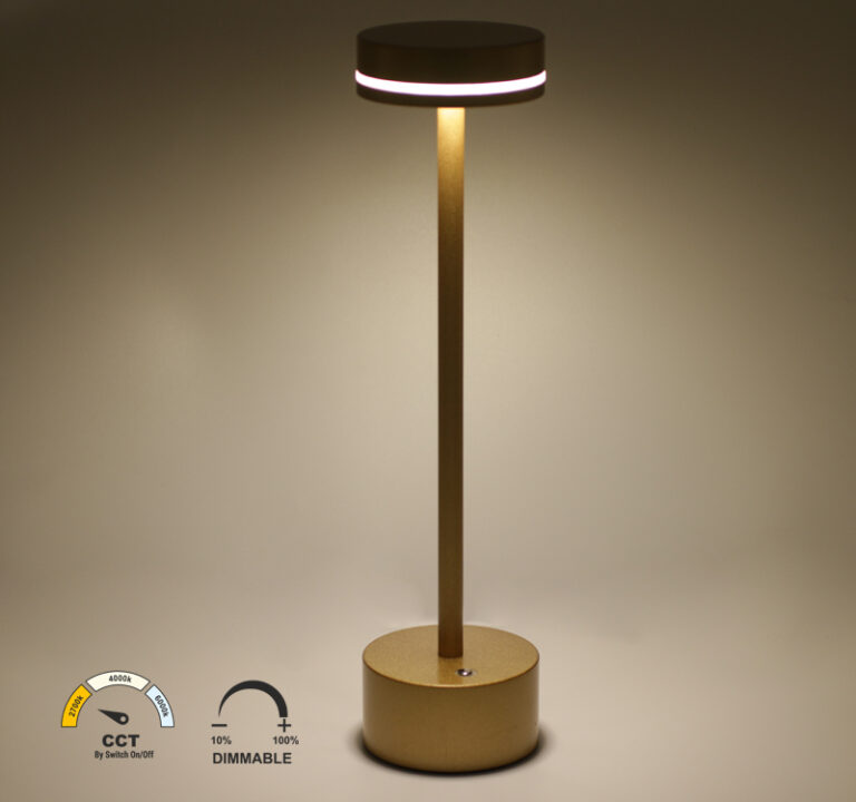 LED Πορτατίφ Επαναφορτιζόμενο 2W CCT DIMMABLE Χρυσό