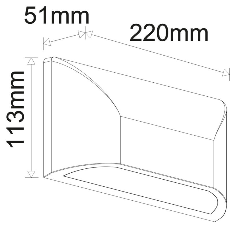 LED Φωτιστικό PC Επίτοιχο Οβάλ Μονής Κατευθ.6W CCT IP65 Γραφίτης