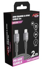 ATC-C9 Καλώδιο Φόρτισης & Συγχρονισμού USB-C σε Lightning 20W 2m