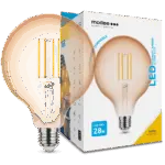 Modee Λαμπτήρας LED Filament Modee, Globe G125, Amber, 4W, E27, 320°, 1800K (360 lumen) dimmable