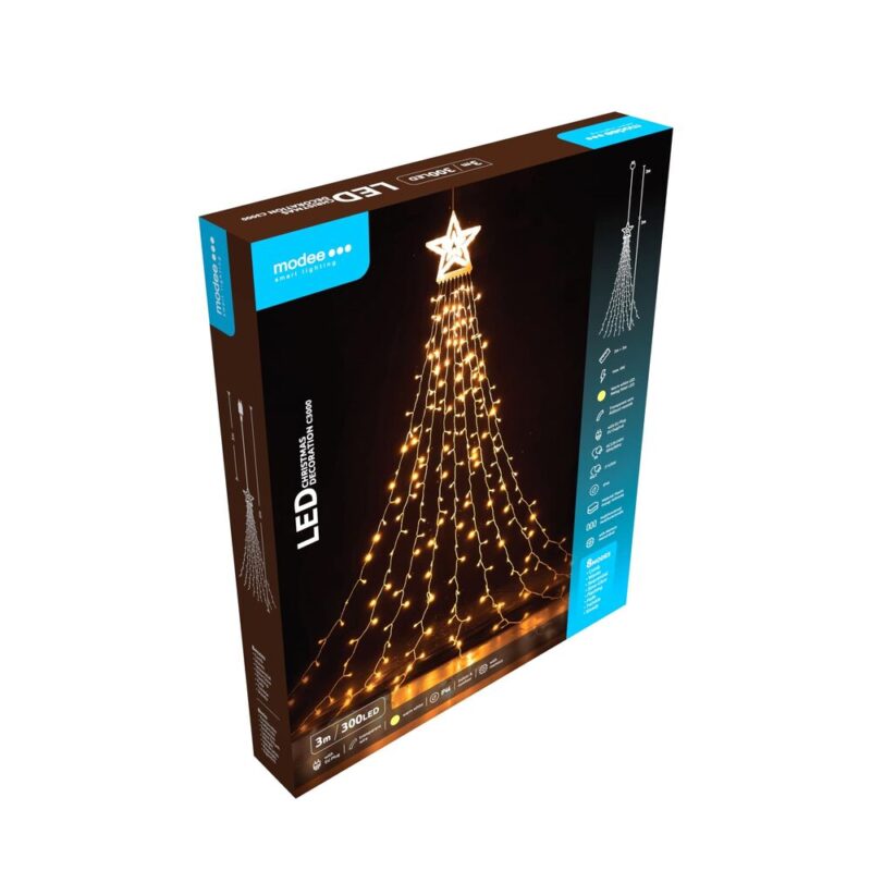 Modee Lighting LED Χριστουγεννιάτικος Διακοσμητικός Φωτισμός με Αντάπτορα C3000 (300LED/3m) Θερμό