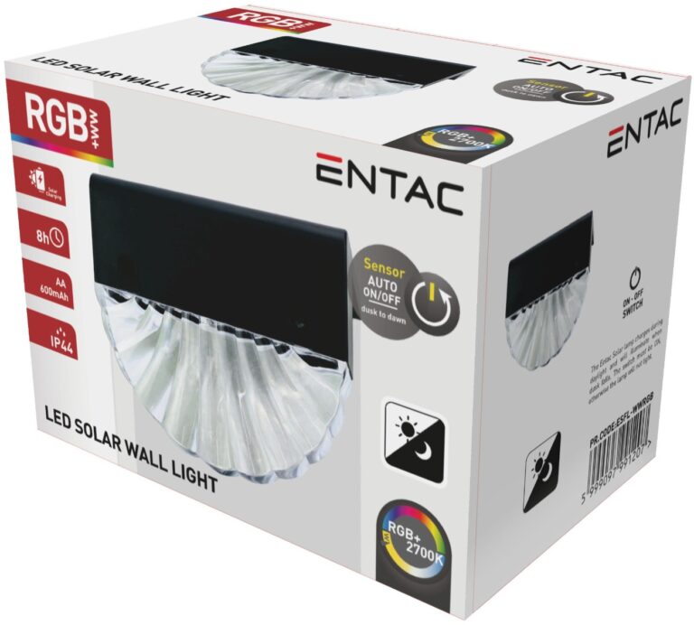Entac Ηλιακός Προβολέας Τοίχου WW+RGB