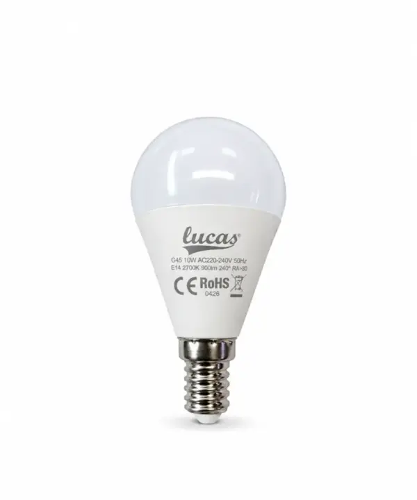 ΛΑΜΠΑ ΣΦΑΙΡΙΚΗ LED 8W - 10WE14 2700klv Lukas